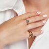 Blue Sapphire Hex Ring
