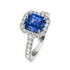 Natural Blue Sapphire Platinum Ring