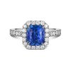 Natural Blue Sapphire Platinum Ring