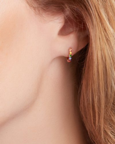 Skinny Rainbow Sapphire Earrings
