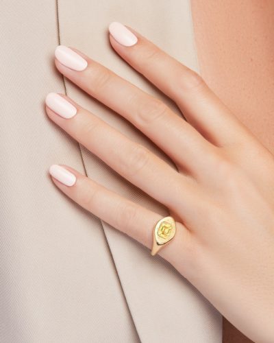 Yellow Sapphire Signet Ring