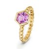 Pink Sapphire Hex Ring