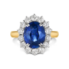 5 Carat Natural Blue Sapphire & Diamond Cluster Ring