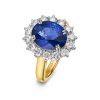 5 Carat Natural Blue Sapphire & Diamond Cluster Ring