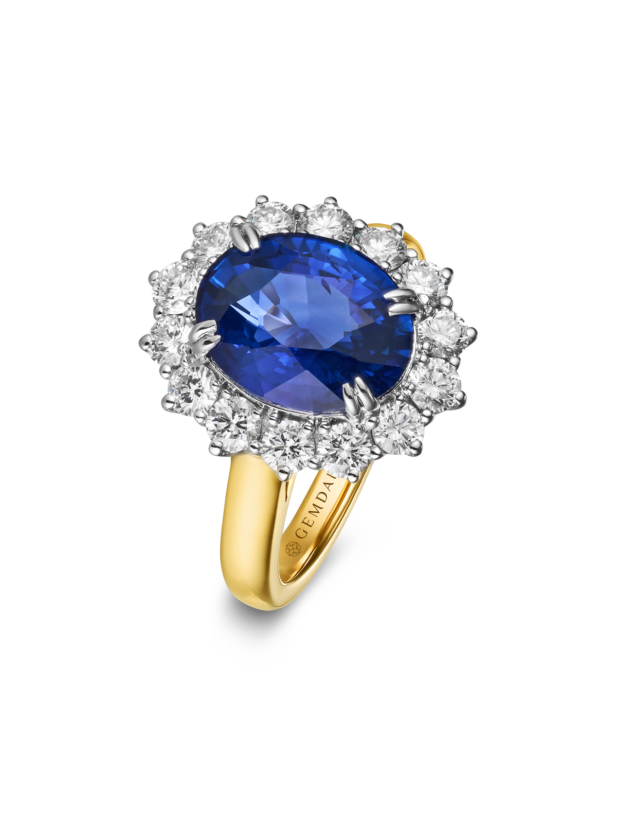 5 Carat Natural Blue Sapphire & Diamond Cluster Ring