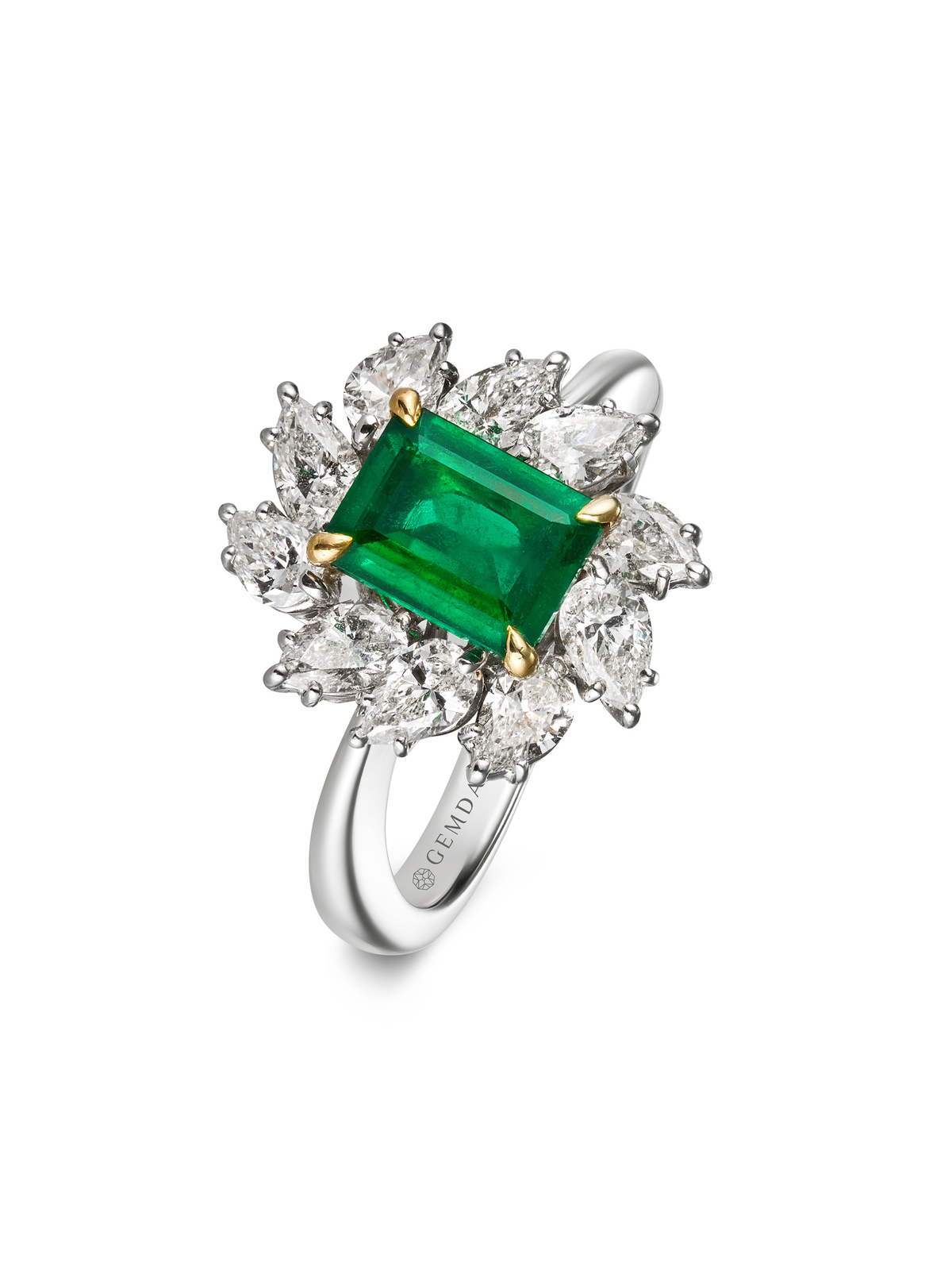 Natural Emerald & Diamond Ring