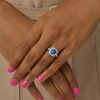 Natural Blue Sapphire Platinum Ring
