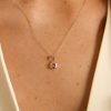 Pink Asscher Cut Sapphire Pendant
