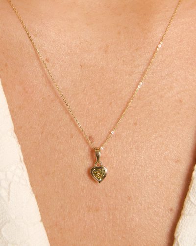 Yellow Sapphire Heart Pendant