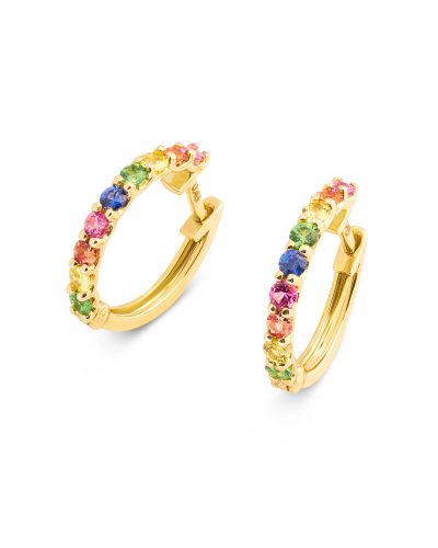 Skinny Rainbow Sapphire Earrings