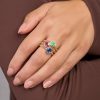Blue Sapphire Hex Ring