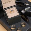 Blue Sapphire & Diamond Signet Ring