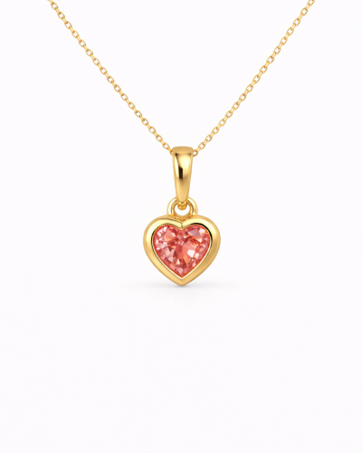 Padparadscha Sapphire Heart Pendant