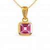Pink Asscher Cut Sapphire Pendant