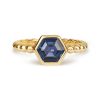 Blue Sapphire Hex Ring