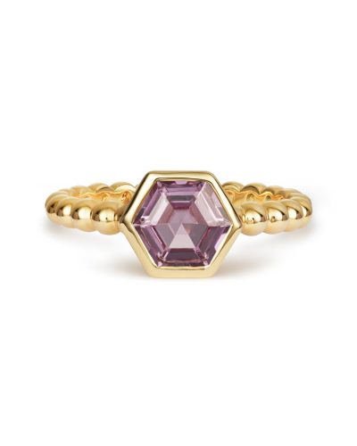 Violet Sapphire Hex Ring