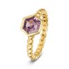 Violet Sapphire Hex Ring