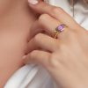Pink Sapphire Hex Ring